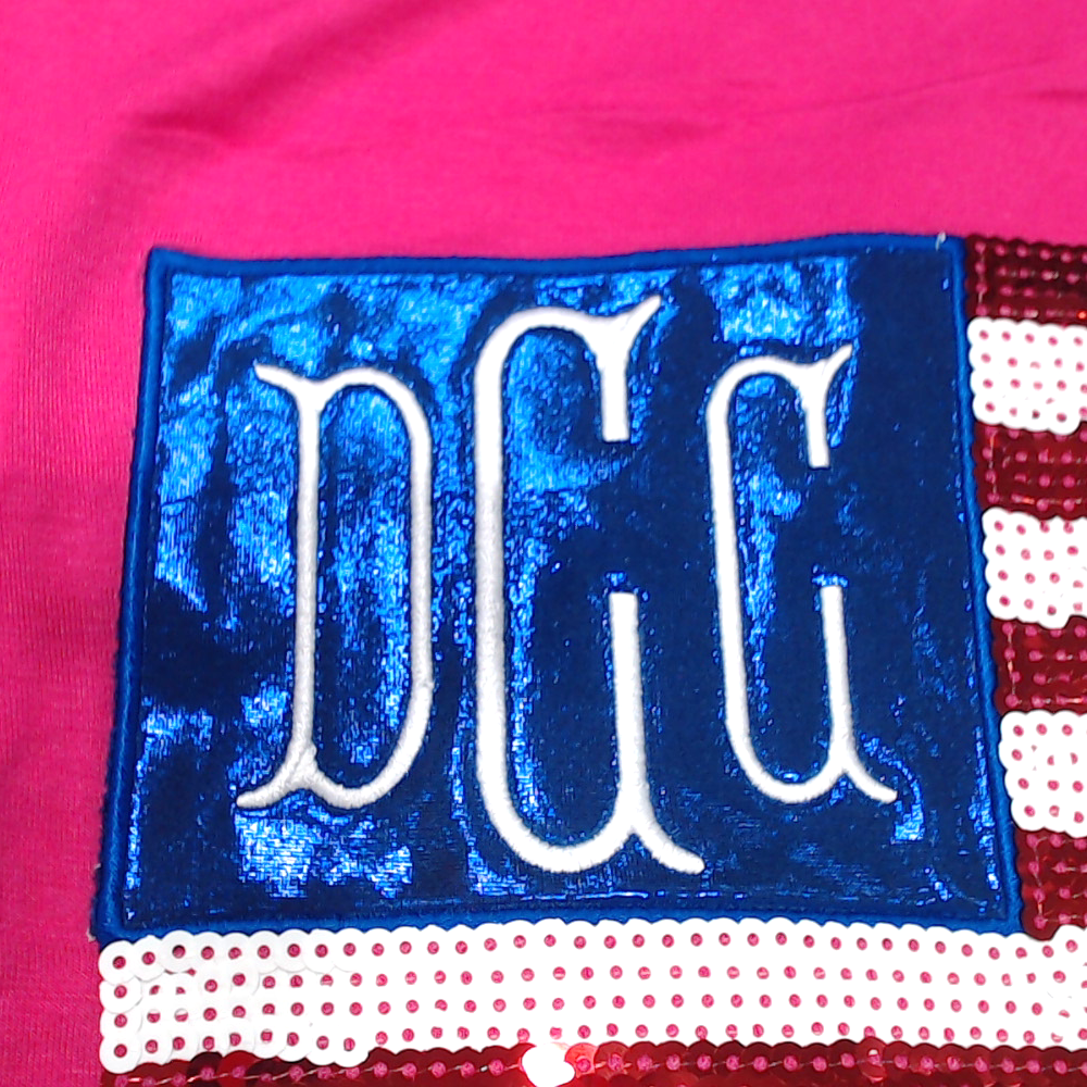 BLOOPER CLOTHING: Monogrammed Sequin Flag Tee