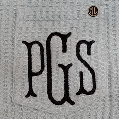 BLOOPER CLOTHING: Monogrammed Waffle Crewneck Sweatshirt