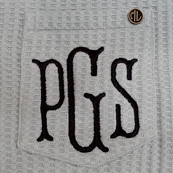 BLOOPER CLOTHING: Monogrammed Waffle Crewneck Sweatshirt