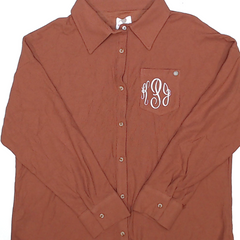 BLOOPER CLOTHING: Monogrammed Waffle Button Down Shirt