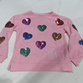 BLOOPER KIDS: Monogrammed Kids Sequin Hearts Sweatshirt