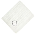 gray monogram - ivory monogrammed baby blanket