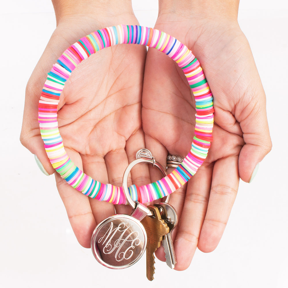 beaded key ring in hands