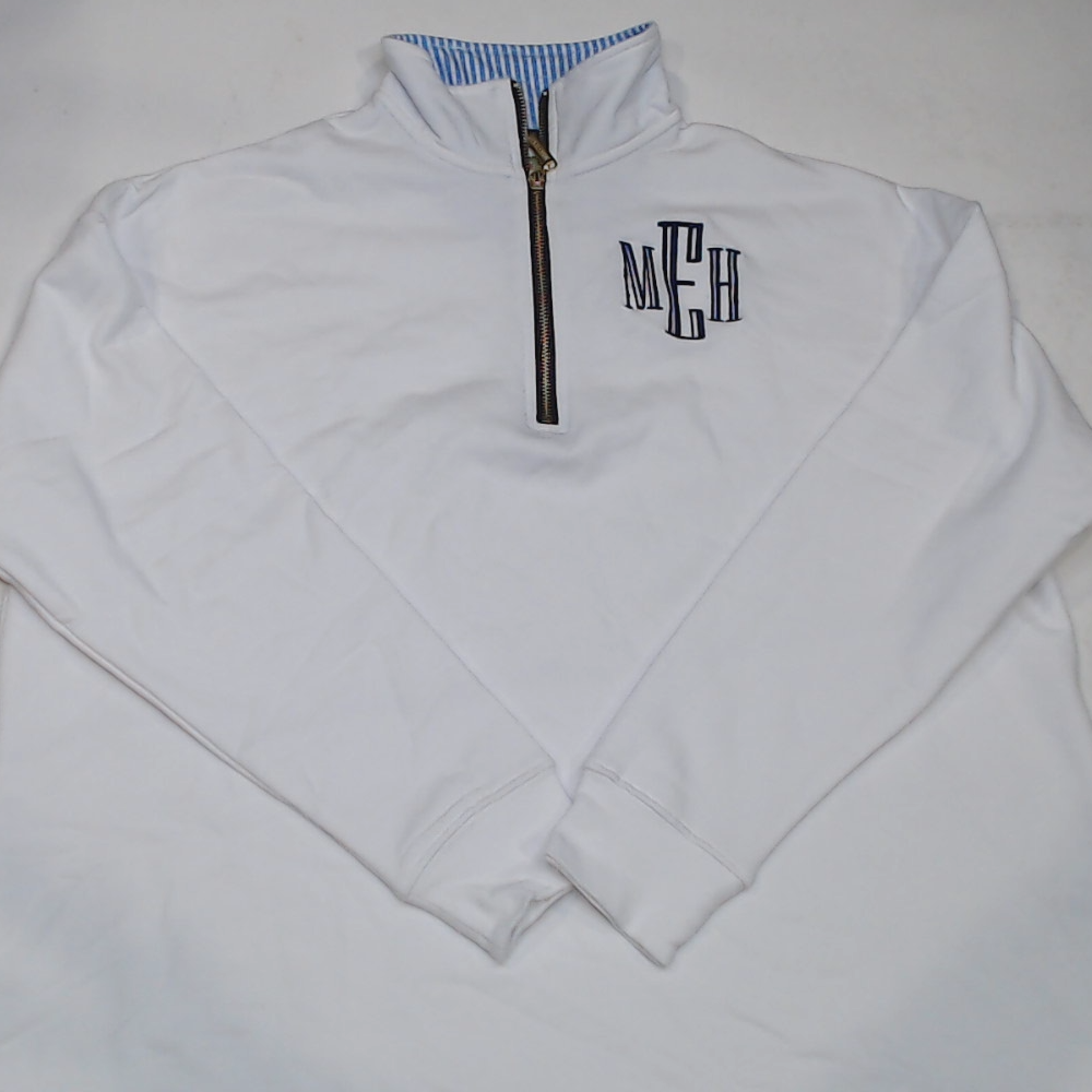 BLOOPER CLOTHING: Monogrammed Quarter Zip Sweatshirt