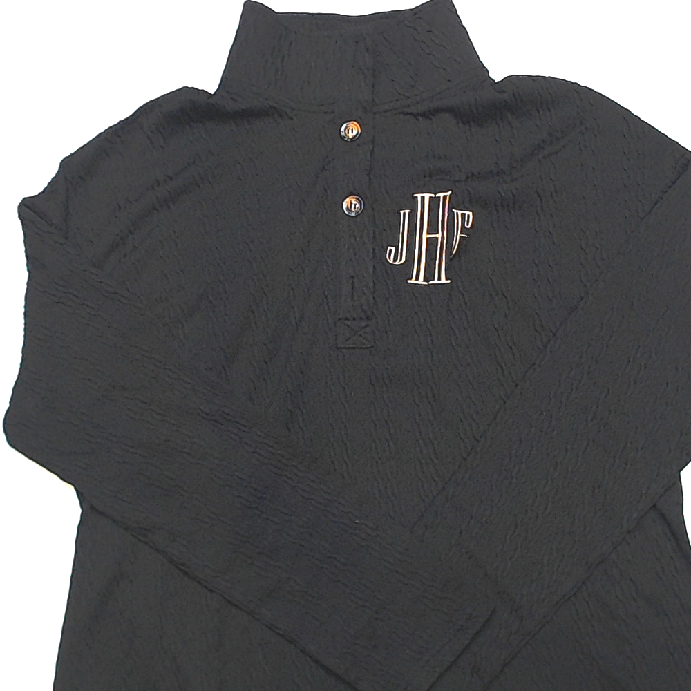 BLOOPER CLOTHING: Monogrammed Cable Knit Pullover