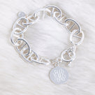 Monogrammed Pendant Bracelet | Silver