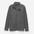 monogrammed bayview fleece in heathered charcoal