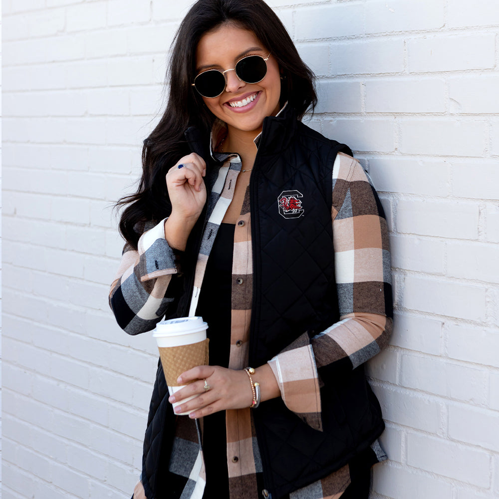 South Carolina Gamecocks Puffer Vest on student