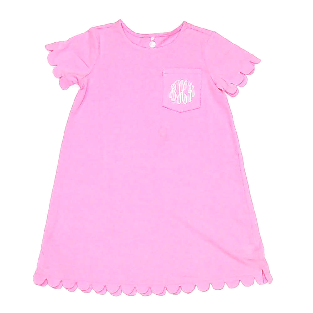 BLOOPER KIDS: Monogrammed Kids Scalloped Dress
