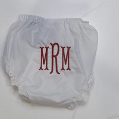 BLOOPER KIDS: Monogrammed White Eyelet Baby Bloomers