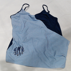 BLOOPER SWIM: Monogrammed Ruched Tankini