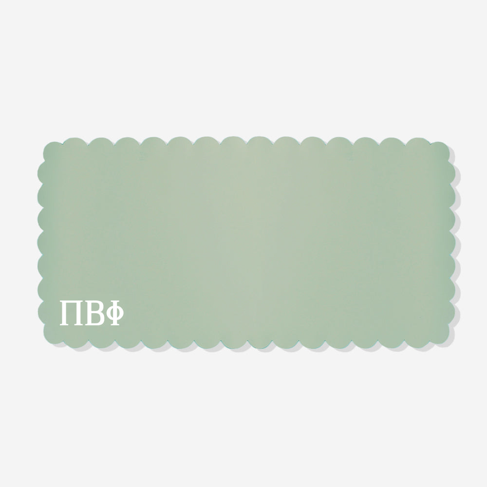 Pi Beta Phi Desk Mat in Light Mint | Faux Leather Sorority Desk Accessory