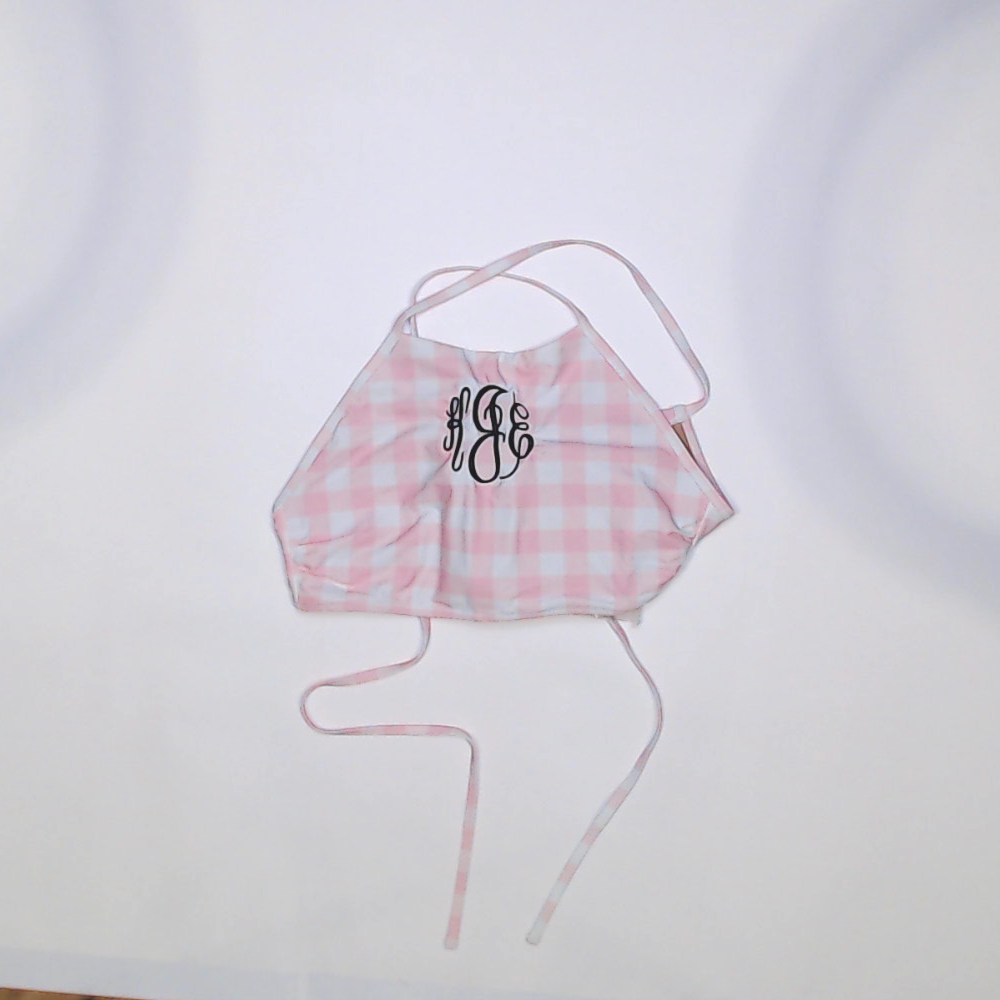 BLOOPER SWIM: Monogrammed High Neck Bikini Top