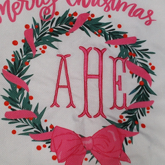 BLOOPER ACCESSORY: Monogrammed Christmas Pillow Sham