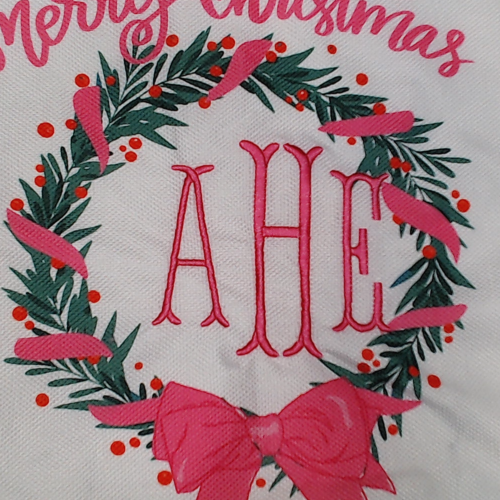 BLOOPER ACCESSORY: Monogrammed Christmas Pillow Sham
