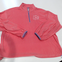 BLOOPER CLOTHING: Monogrammed Puff Sleeve Fleece Pullover