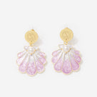 Monogrammed Shell Earrings | Purple