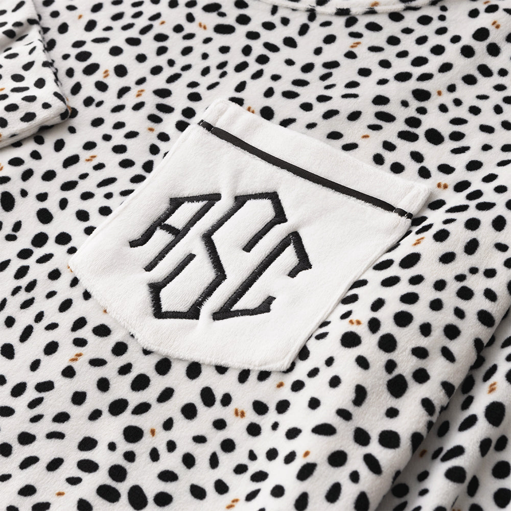 white leopard softspun nightgown up close