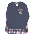 BLOOPER CLOTHING: Monogrammed Plaid Hem Sweatshirt