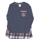 BLOOPER CLOTHING: Monogrammed Plaid Hem Sweatshirt