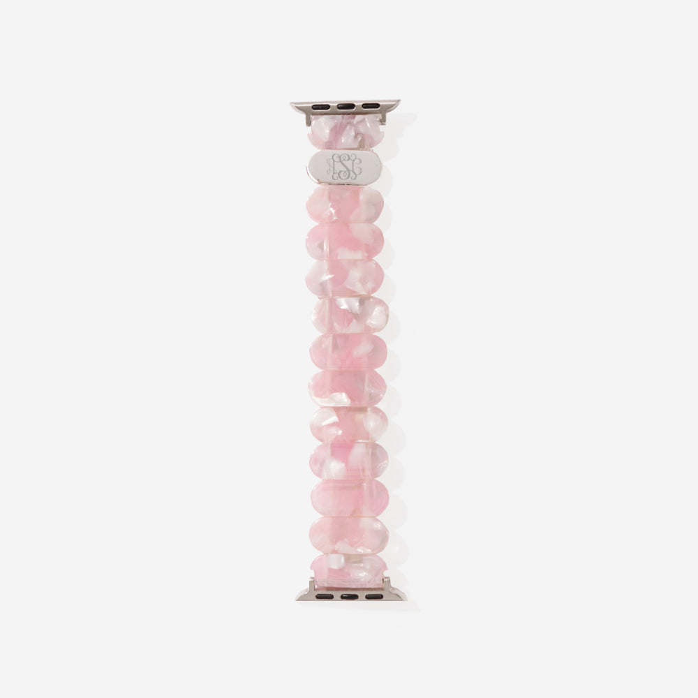 monogrammed scallop watch band in pink