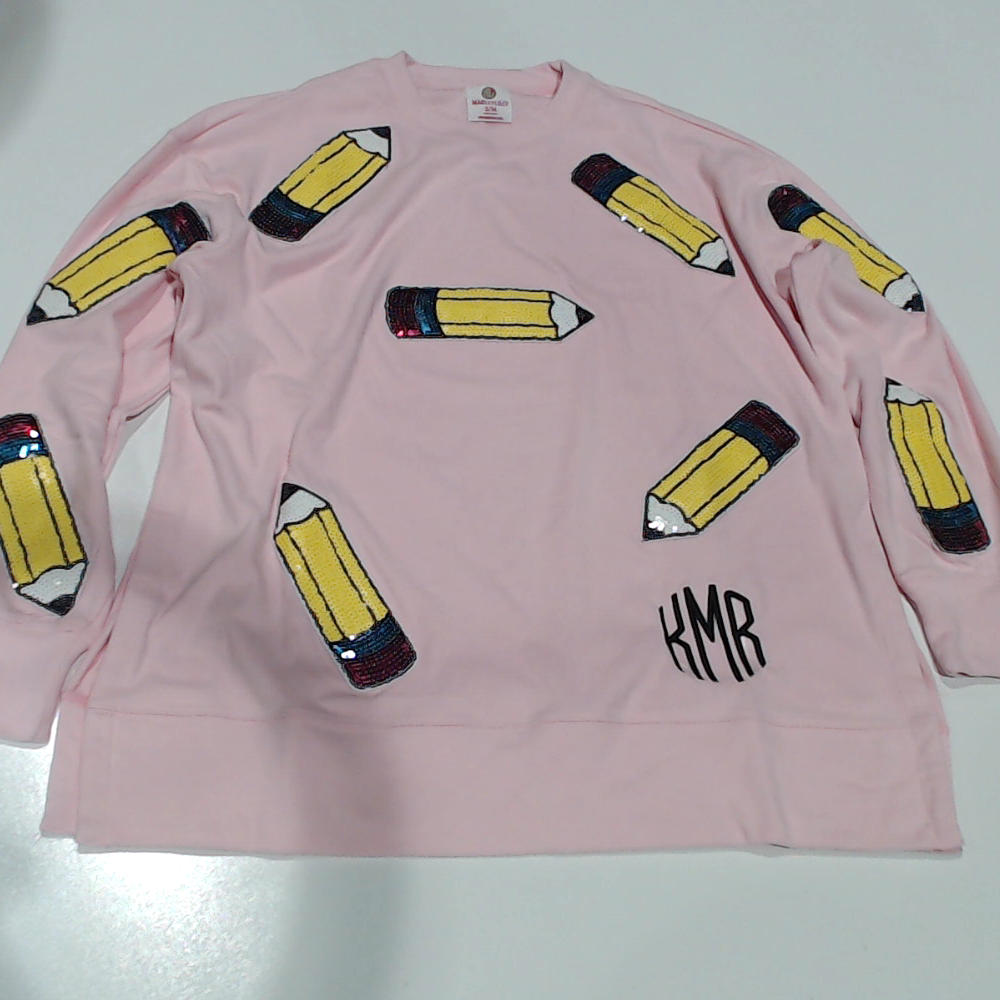 BLOOPER CLOTHING: Monogrammed Sequin Teacher Sweatshirt