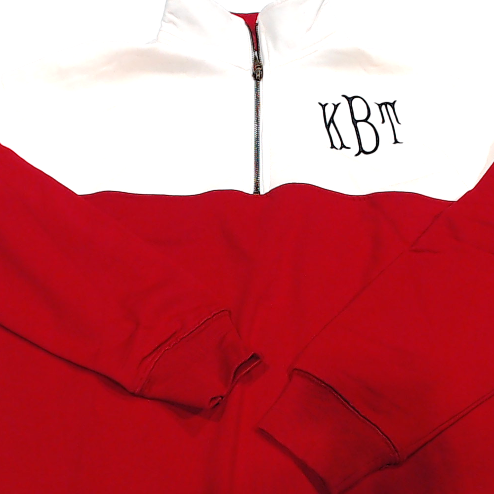 BLOOPER CLOTHING: Monogrammed Quarter Zip Sweatshirt