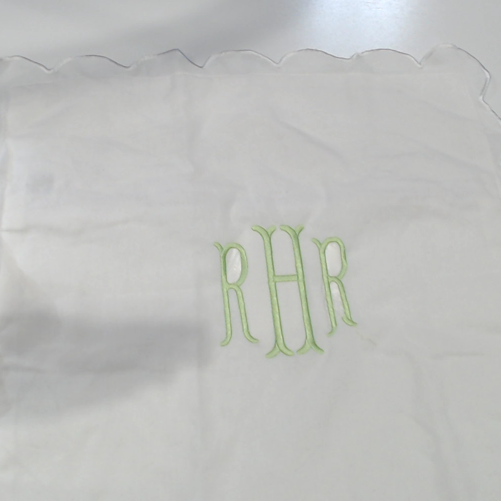 BLOOPER ACCESSORY: Monogrammed Scalloped Pillow Sham