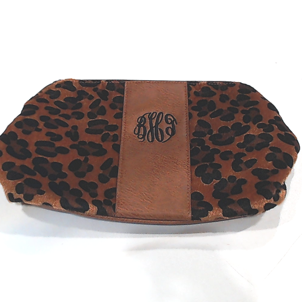 BLOOPER BAG: Monogrammed Leopard Cosmetic Case