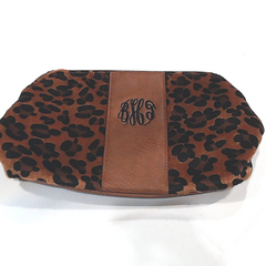 BLOOPER BAG: Monogrammed Leopard Cosmetic Case