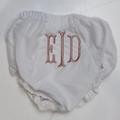 BLOOPER KIDS: Monogrammed White Eyelet Baby Bloomers