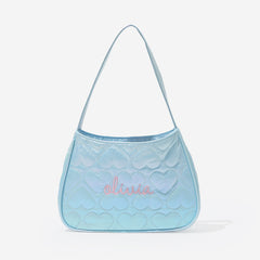 Monogrammed girls quilted shoulder bag