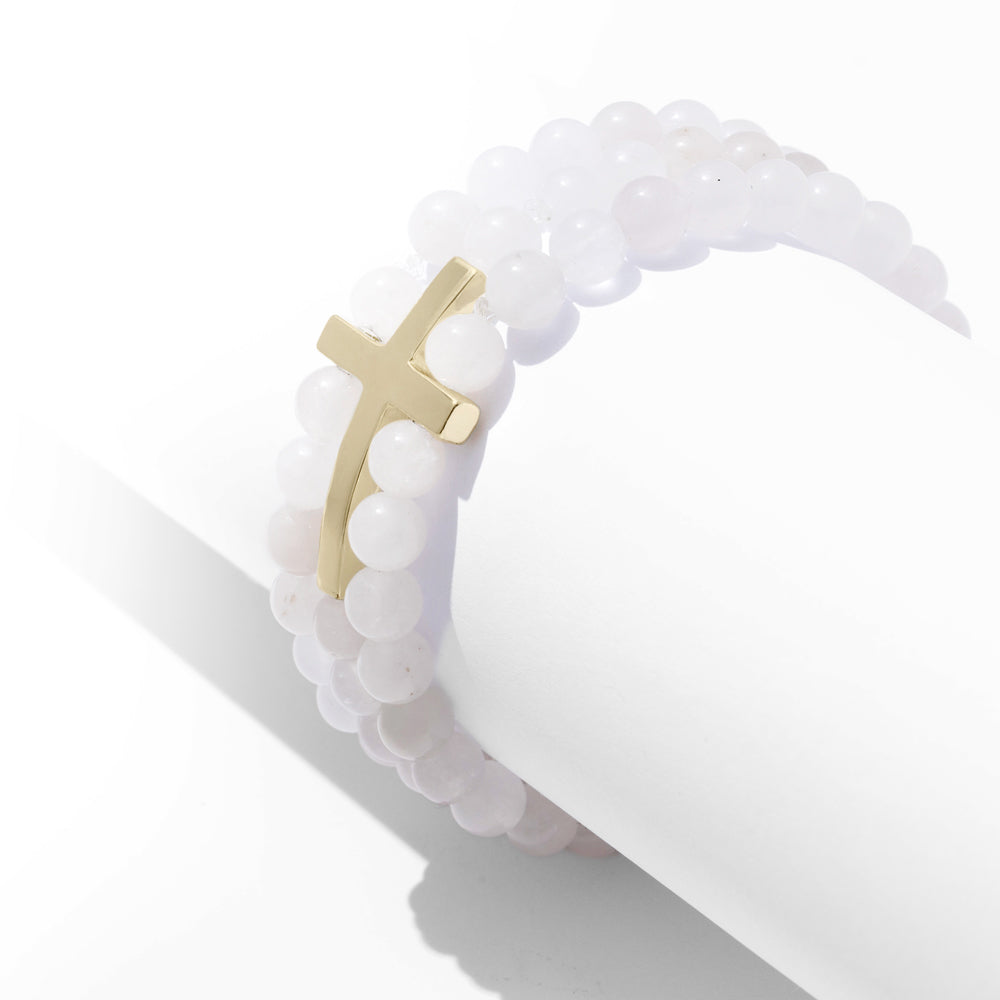 Cross Bracelet | White