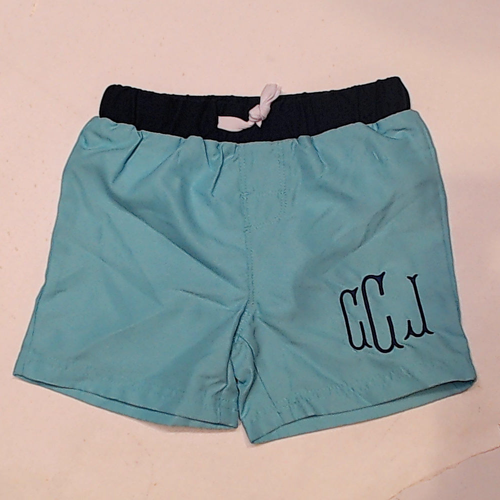 BLOOPER KIDS: Monogrammed Boys Swim Trunks