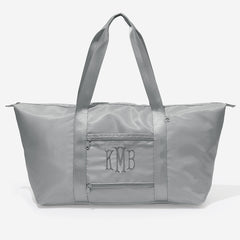 monogrammed carry on weekender in mushroom