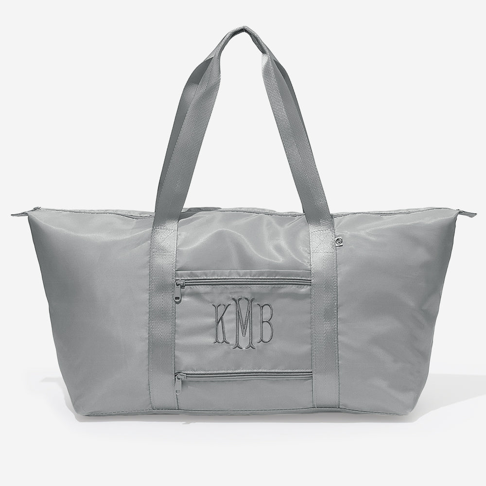 monogrammed carry on weekender in mushroom