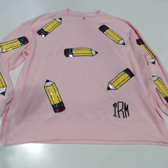 BLOOPER CLOTHING: Monogrammed Sequin Teacher Sweatshirt