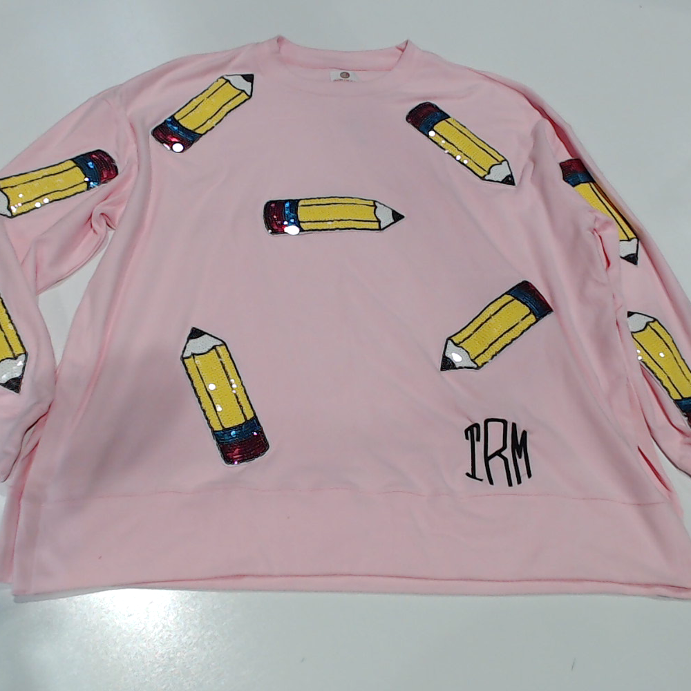 BLOOPER CLOTHING: Monogrammed Sequin Teacher Sweatshirt