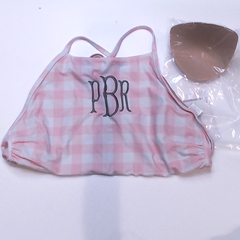 BLOOPER SWIM: Monogrammed High Neck Bikini Top