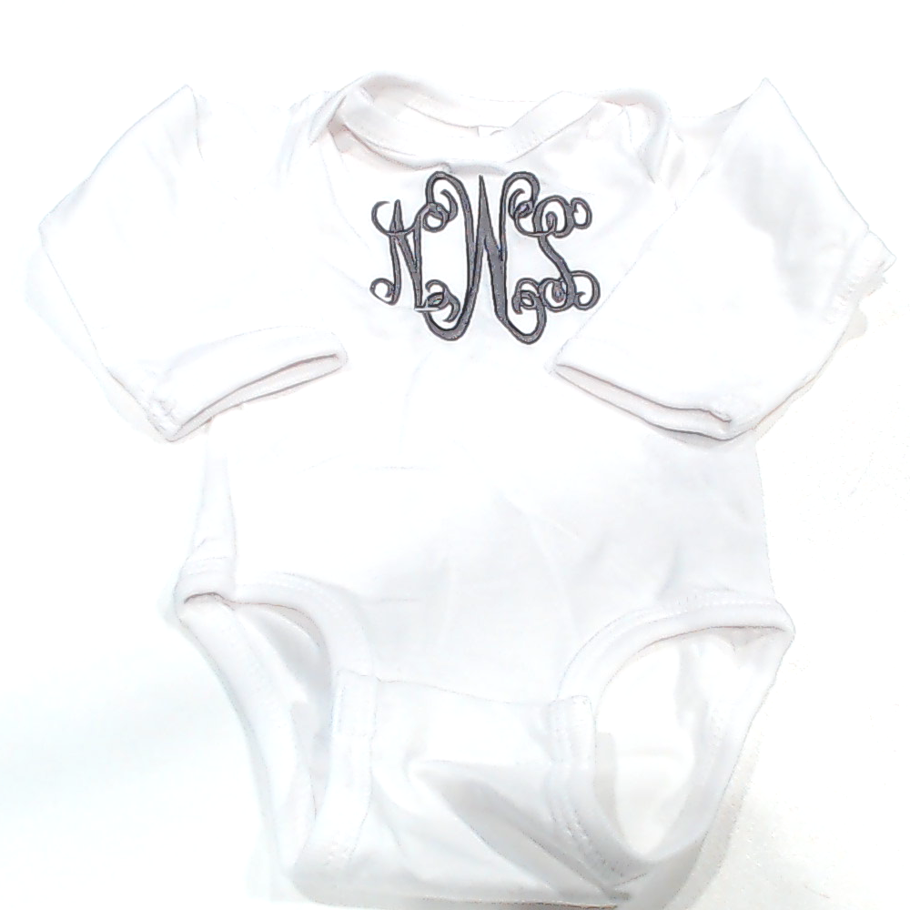 BLOOPER KIDS: Monogrammed Baby Long Sleeve Bodysuit