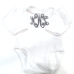 BLOOPER KIDS: Monogrammed Baby Long Sleeve Bodysuit