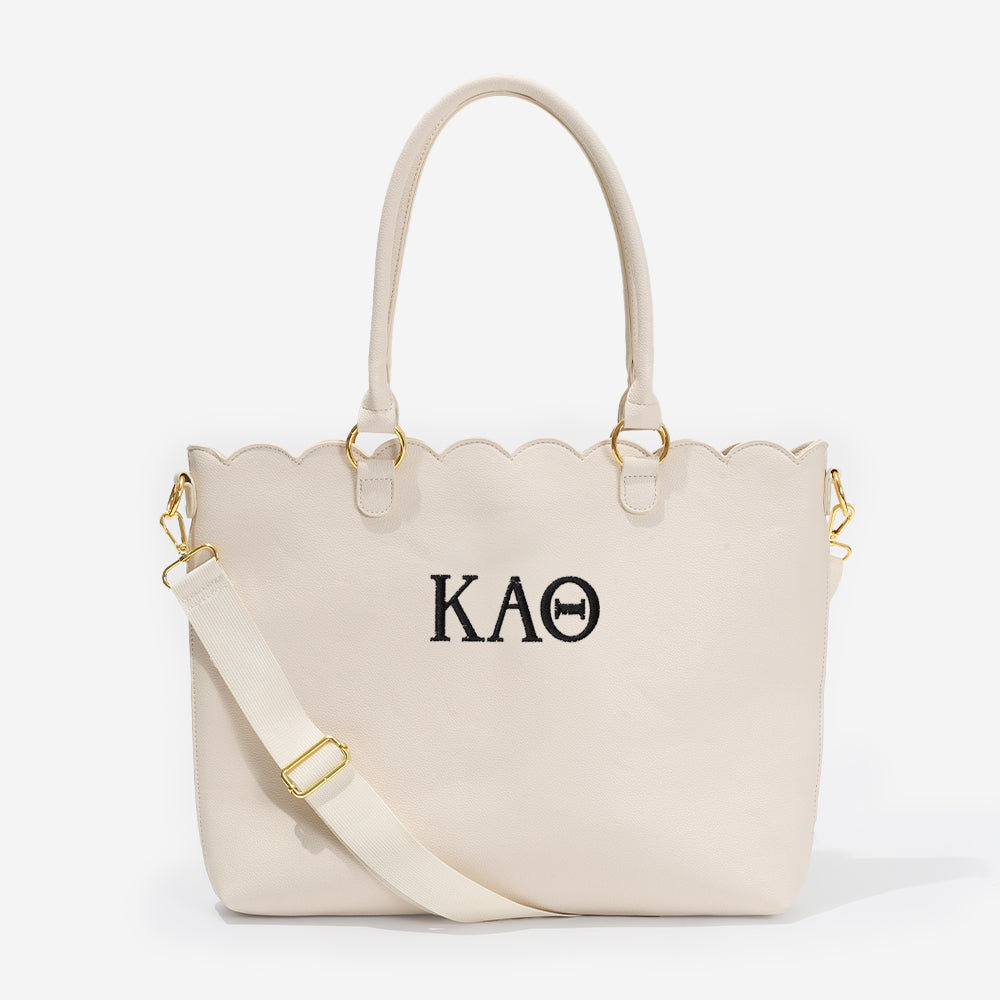Kappa Alpha Theta Laptop Tote Bag | Bone