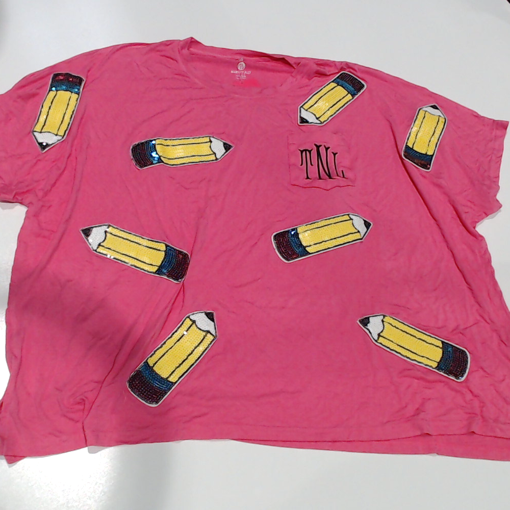 BLOOPER CLOTHING: Monogrammed Sequin Teacher Tee