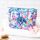 Monogrammed Kids Toiletry Bag | Blue Leopard