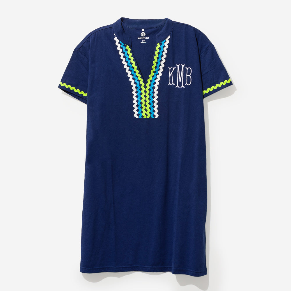 monogrammed ric rac cover up