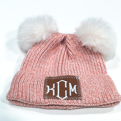 BLOOPER KIDS: Monogrammed Kids Pom Pom Beanie