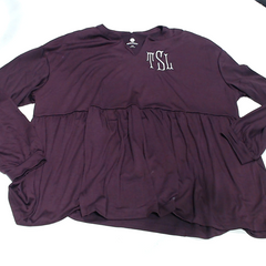 BLOOPER CLOTHING: Monogrammed Peplum Top