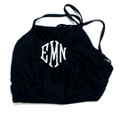 BLOOPER SWIM: Monogrammed High Neck Bikini Top