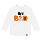 Personalized Kids Hey Boo Long Sleeve Shirt | White