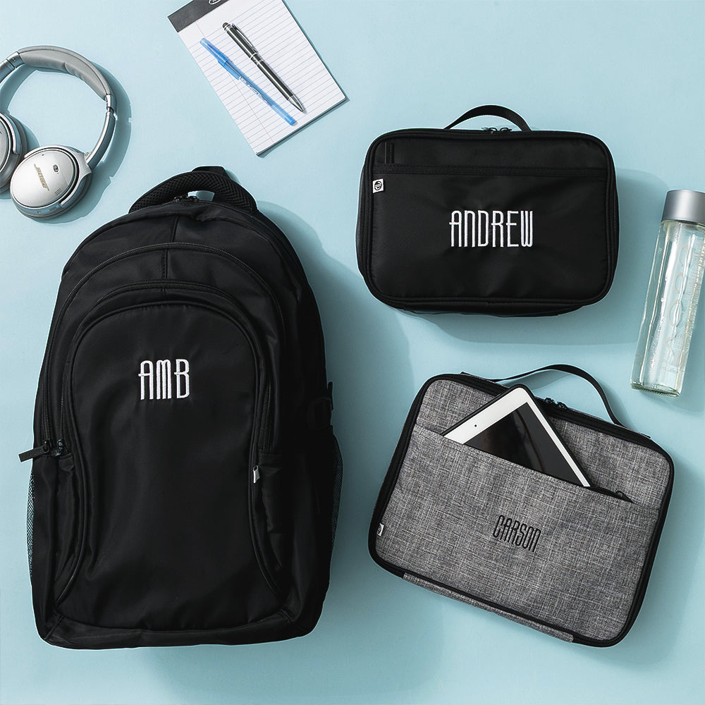 Black 2026 personalized lunch box with backpack